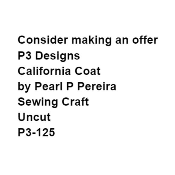 P3 Designs P3-125 Pattern California Coat by Pearl P Pereira Vintage Patchwork - Picture 3 of 5